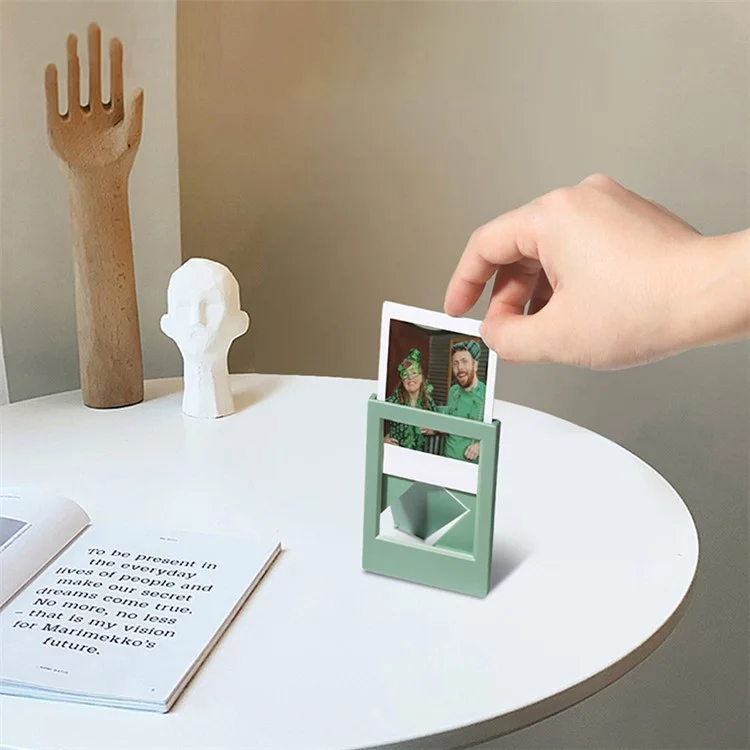 Mini 3-inch Vertical Photo Frame Classic Desktop Photo Frame Home Decor for Instant Camera - Green