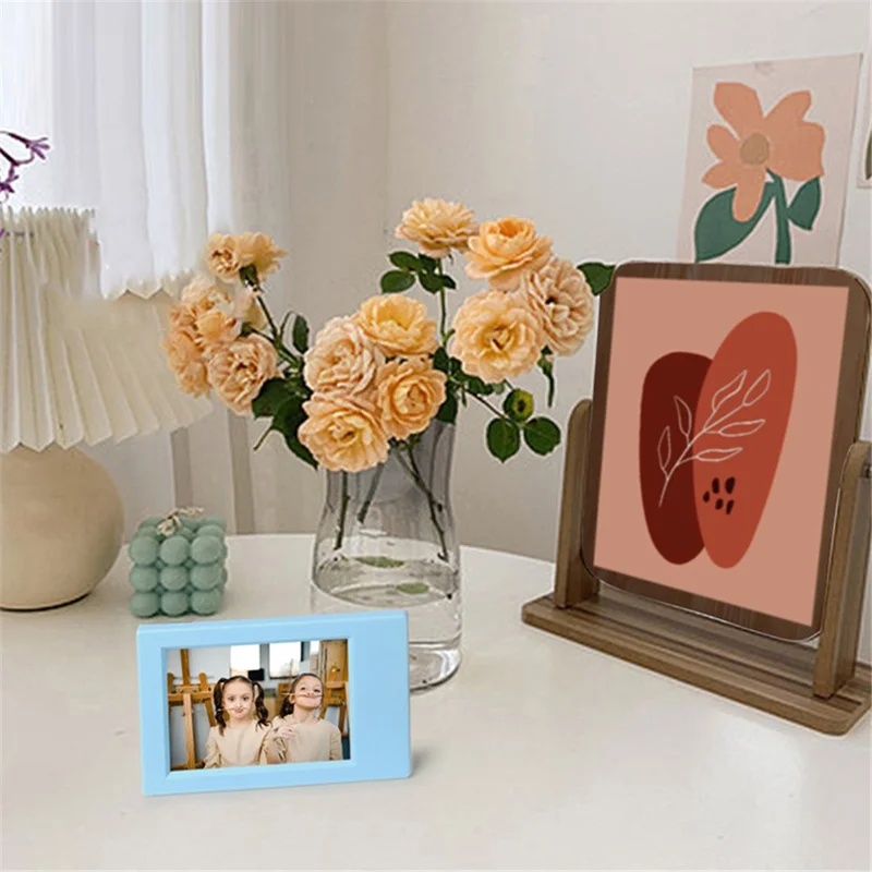 Mini 3-inch Vertical Photo Frame Classic Desktop Photo Frame Home Decor for Instant Camera - Sky Blue