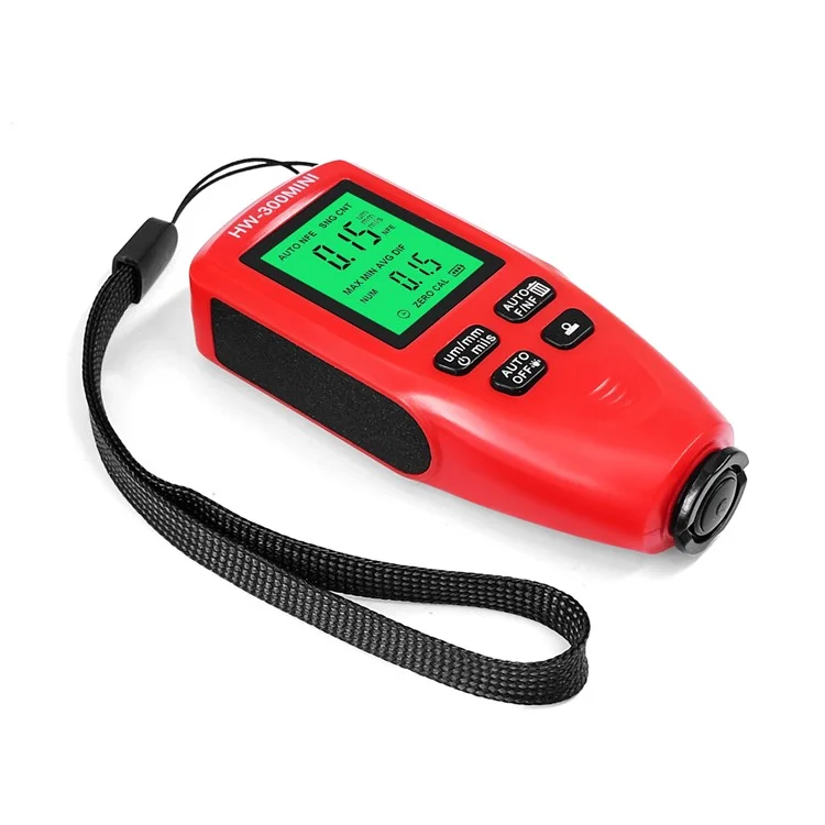 HW300-MINI Coating Thickness Gauge for FE / NFE Coating Thickness Meter Digital Display Measure Device - Red