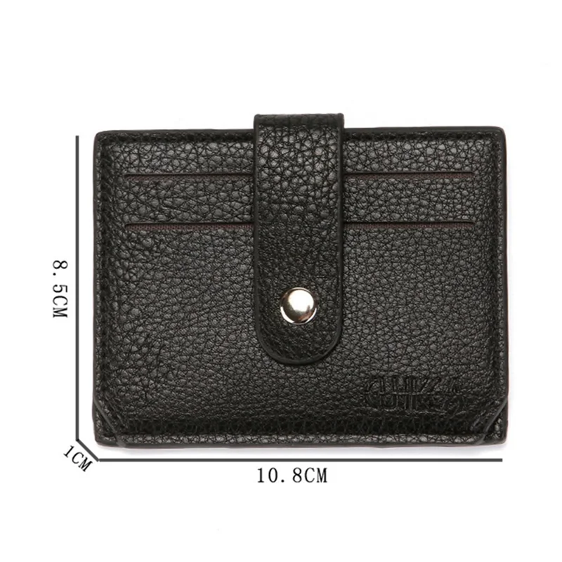 CULKCA HF038 Litchi Texture Leather Card Pouch Mini Wallet Coin Purse Zipper Small Bag - Coffee