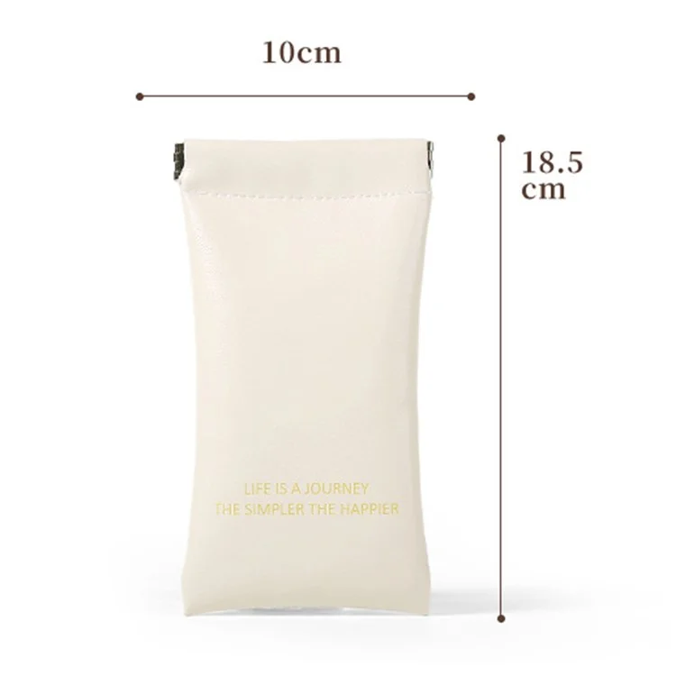HK8305 Shockproof Sunglass Storage Pouch Portable Eyeglass Case Organizer Soft PU Leather Bag - White