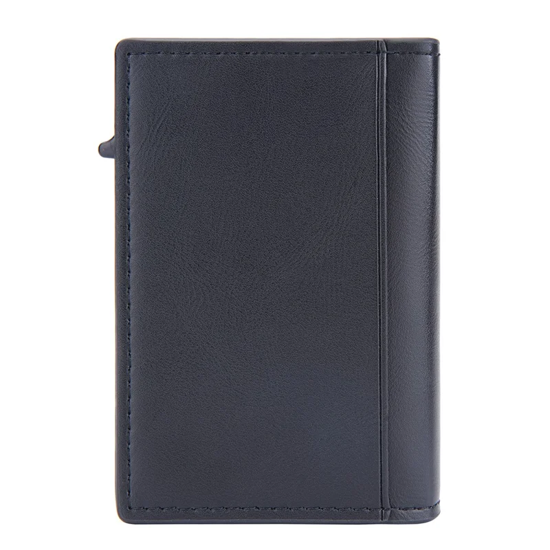 BAELLERRY K9297 RFID Blocking Pop Up Card Holder PU Leather + Zinc Alloy Card Storage Case - Black