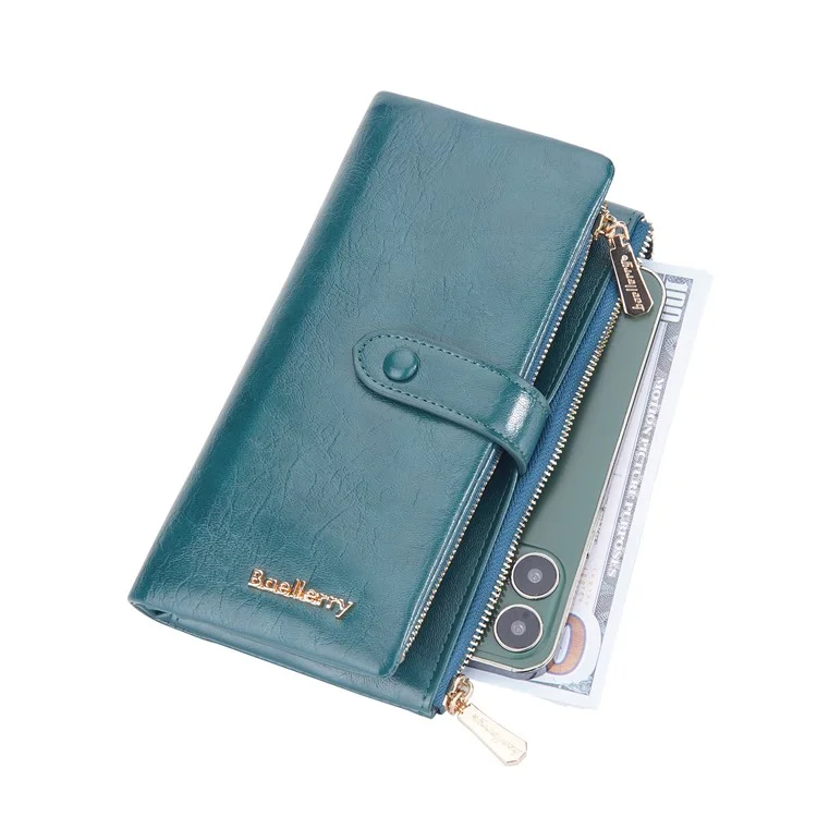 BAELLERRY N1911 Women's Multifunction Wallet PU Leather Card Storage Holder Cell Phone Pouch Long Clutch Bag - Pink
