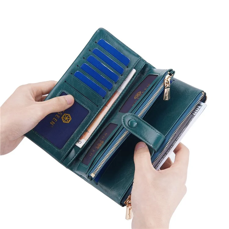 BAELLERRY N1911 Women's Multifunction Wallet PU Leather Card Storage Holder Cell Phone Pouch Long Clutch Bag - Pink