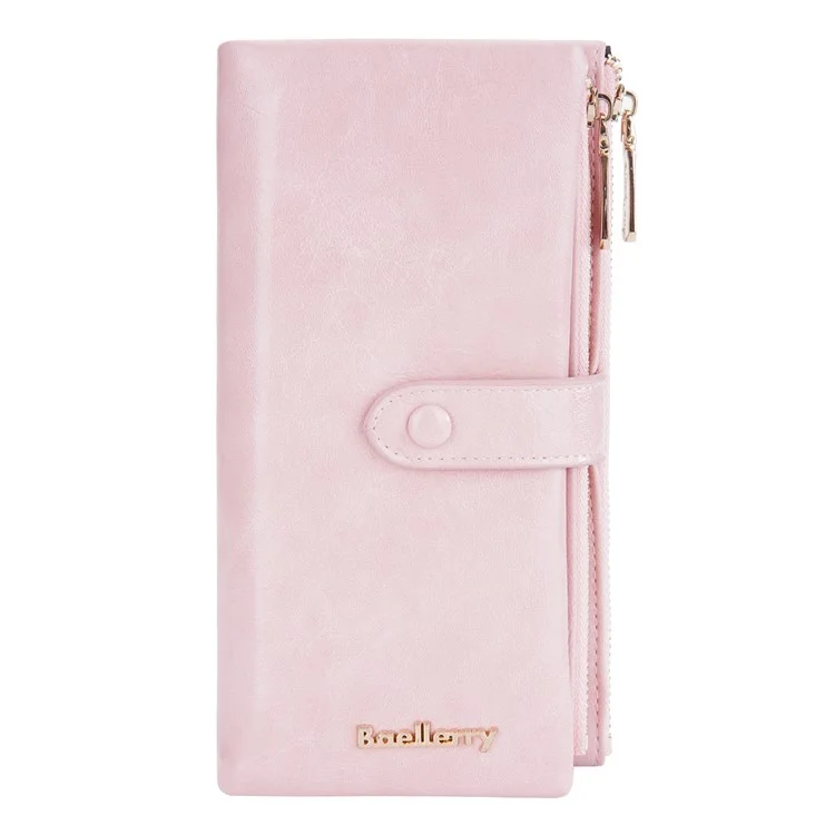BAELLERRY N1911 Women's Multifunction Wallet PU Leather Card Storage Holder Cell Phone Pouch Long Clutch Bag - Pink