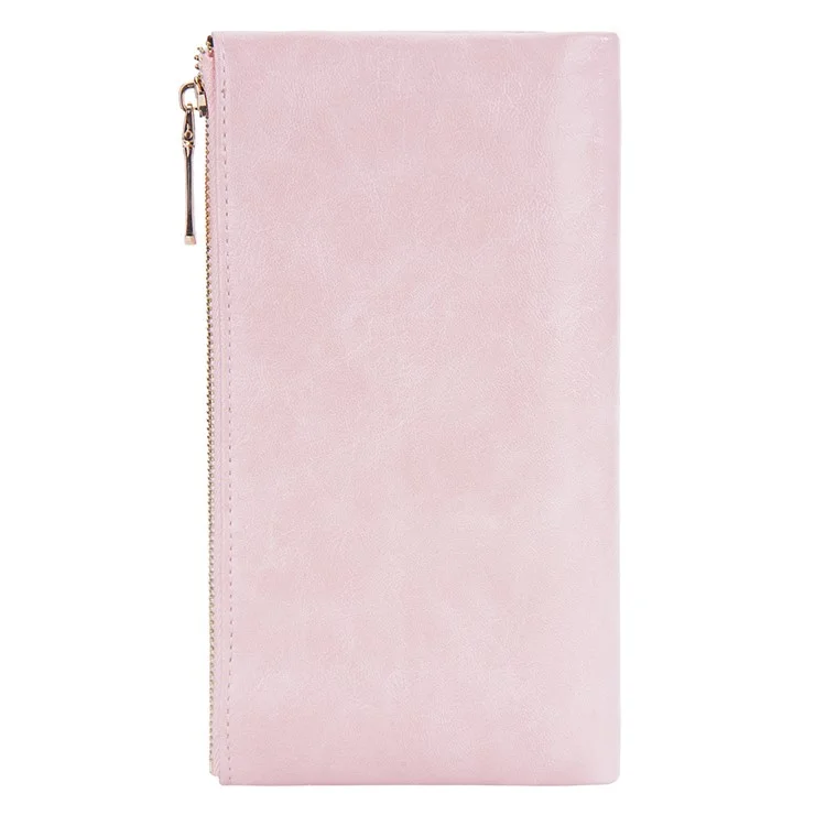 BAELLERRY N1911 Women's Multifunction Wallet PU Leather Card Storage Holder Cell Phone Pouch Long Clutch Bag - Pink