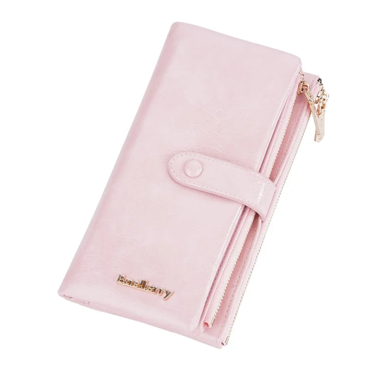 BAELLERRY N1911 Women's Multifunction Wallet PU Leather Card Storage Holder Cell Phone Pouch Long Clutch Bag - Pink