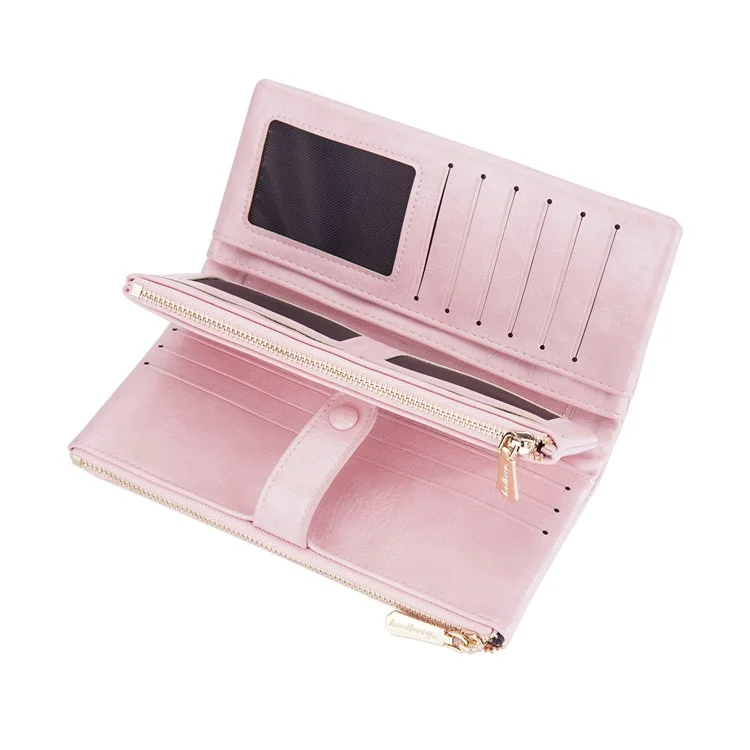 BAELLERRY N1911 Women's Multifunction Wallet PU Leather Card Storage Holder Cell Phone Pouch Long Clutch Bag - Pink