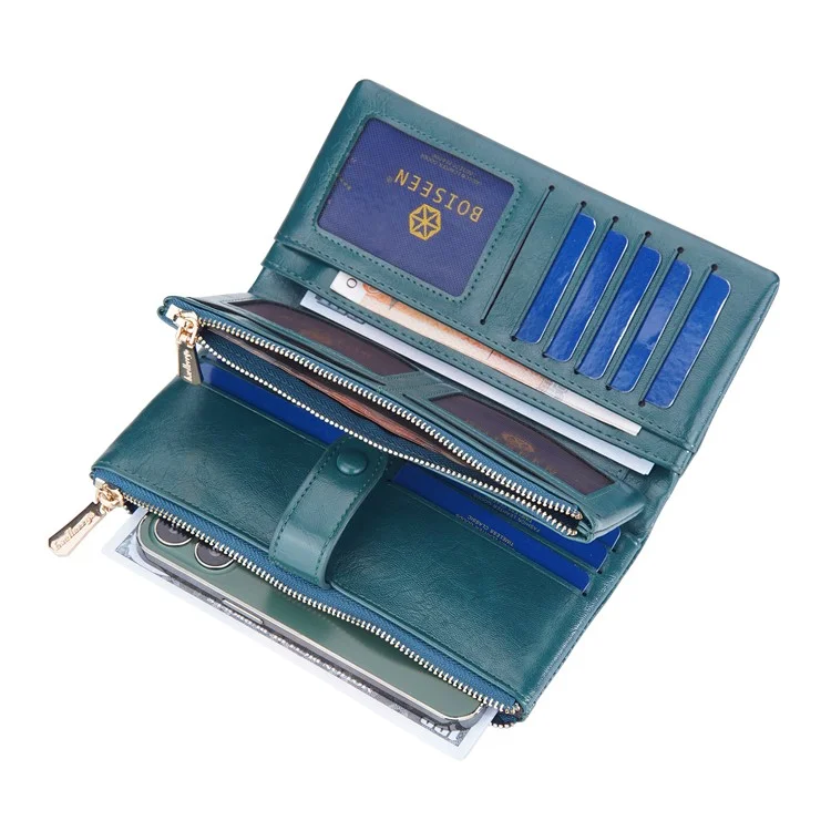 BAELLERRY N1911 Women's Multifunction Wallet PU Leather Card Storage Holder Cell Phone Pouch Long Clutch Bag - Pink