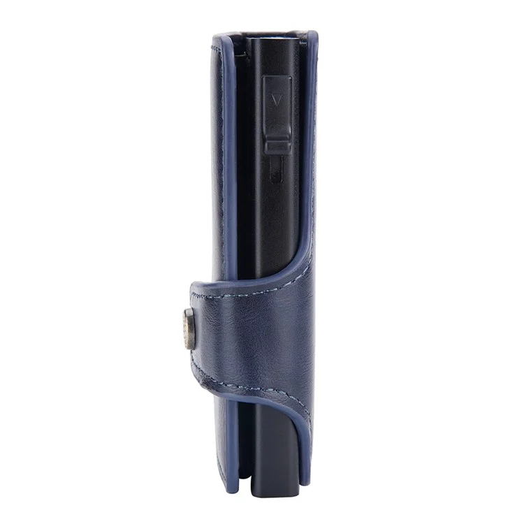 BAELLERRY K9211 Capa Automática Pop Up Caso Cartão PU Couro Zinco Liga RFID Bloqueio Titular do Cartão - Azul