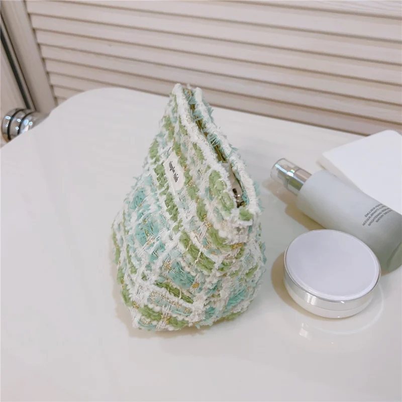 Makeup Storage Bag Purse Zipper Cosmetic Pouch Portable Travel Canvas Organizer Bag, Size: S - Light Green