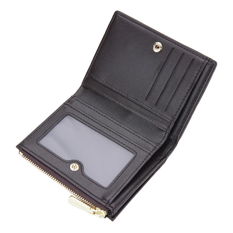 BAELLERRY DR100 Portefeuille en cuir PU pour homme, style d'affaires, Clutch Bag, porte-cartes, porte-monnaie à fermeture éclair - Café