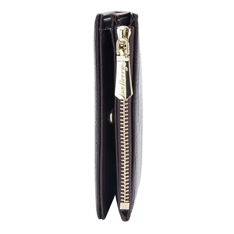 BAELLERRY DR100 Portefeuille en cuir PU pour homme, style d'affaires, Clutch Bag, porte-cartes, porte-monnaie à fermeture éclair - Café