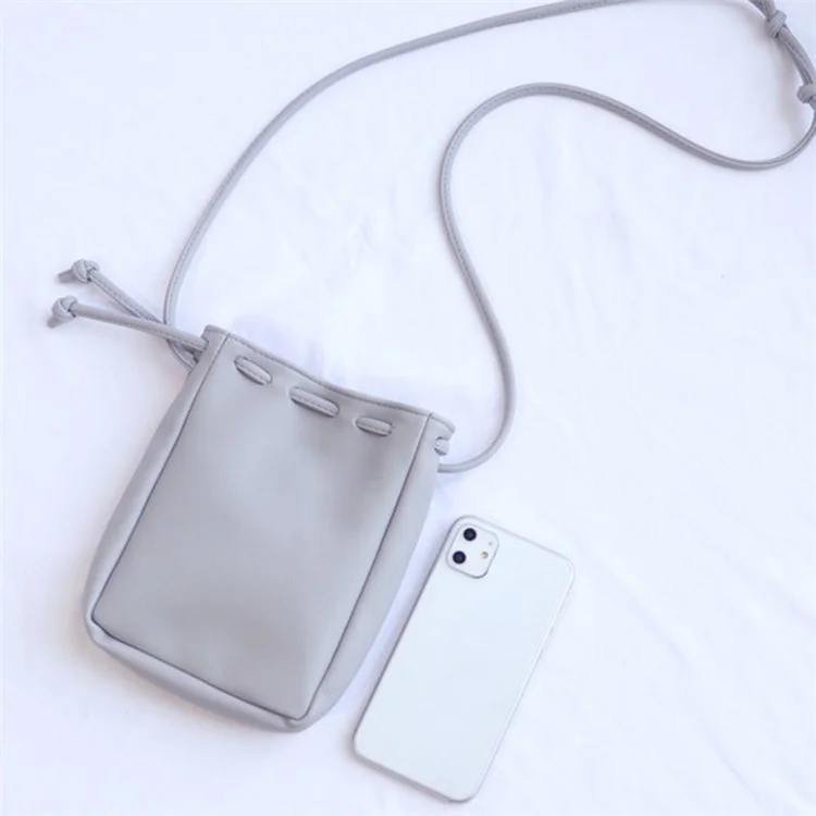 Mini Phone Crossbody Bag Shoulder Bag Smartphone Carry Pouch Daypack con cierre de cordón - Verde