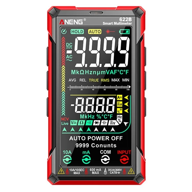 ANENG 622B Touch Screen Multimeter Smart Anti-Burn Digital High Precision Multimeter with LED Light