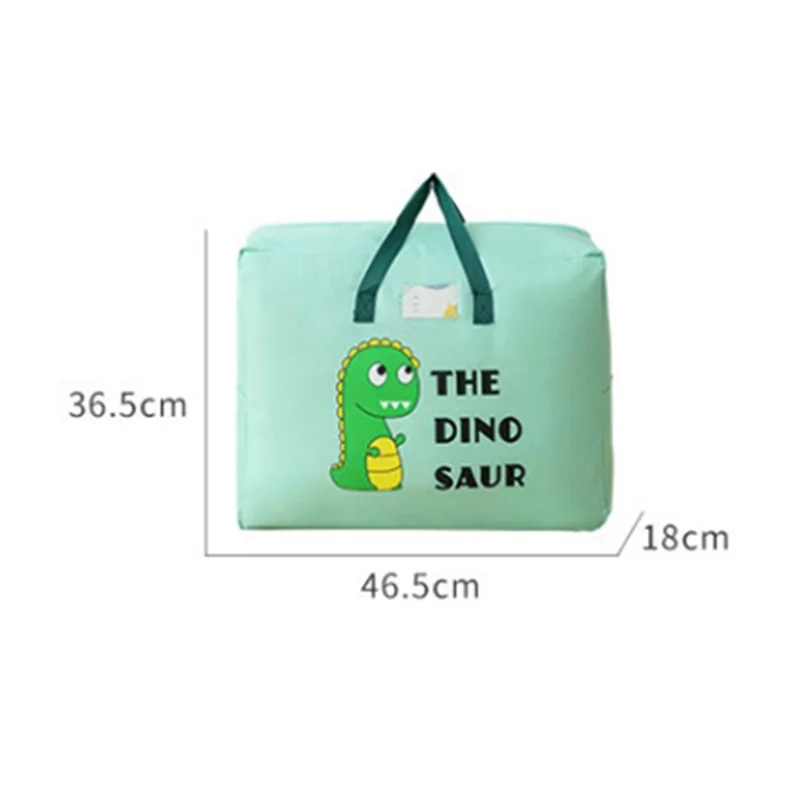 36.5x46.5x18CM Children's Quilt Organizer Cute Cartoon Pattern Zippered Bedding Oxford Cloth Storage Bag - Yellow