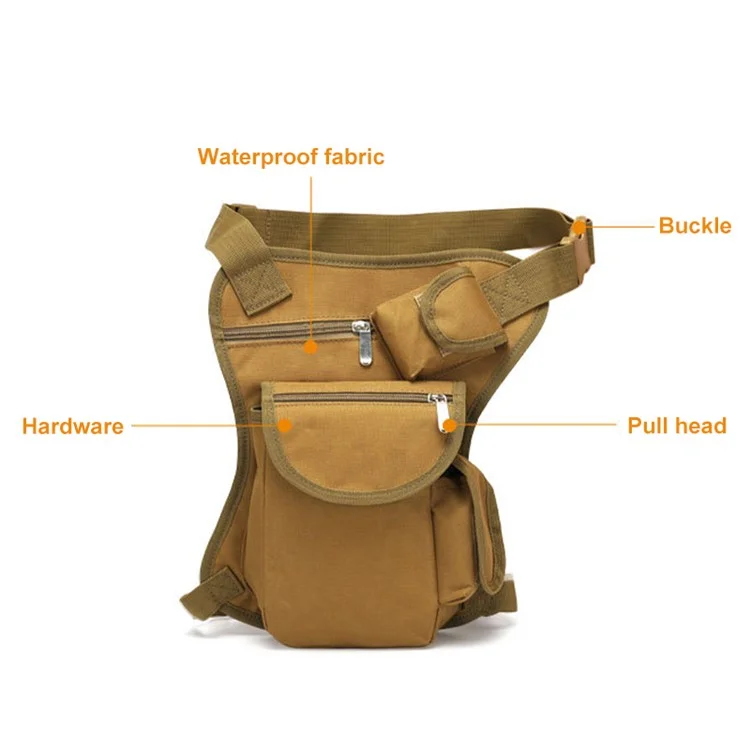 Outdoor Cycling Mountaineering 800D Oxford-Stoff-Beintasche Multifunktionale wasserdichte Hüfttasche - Schlammfarbe