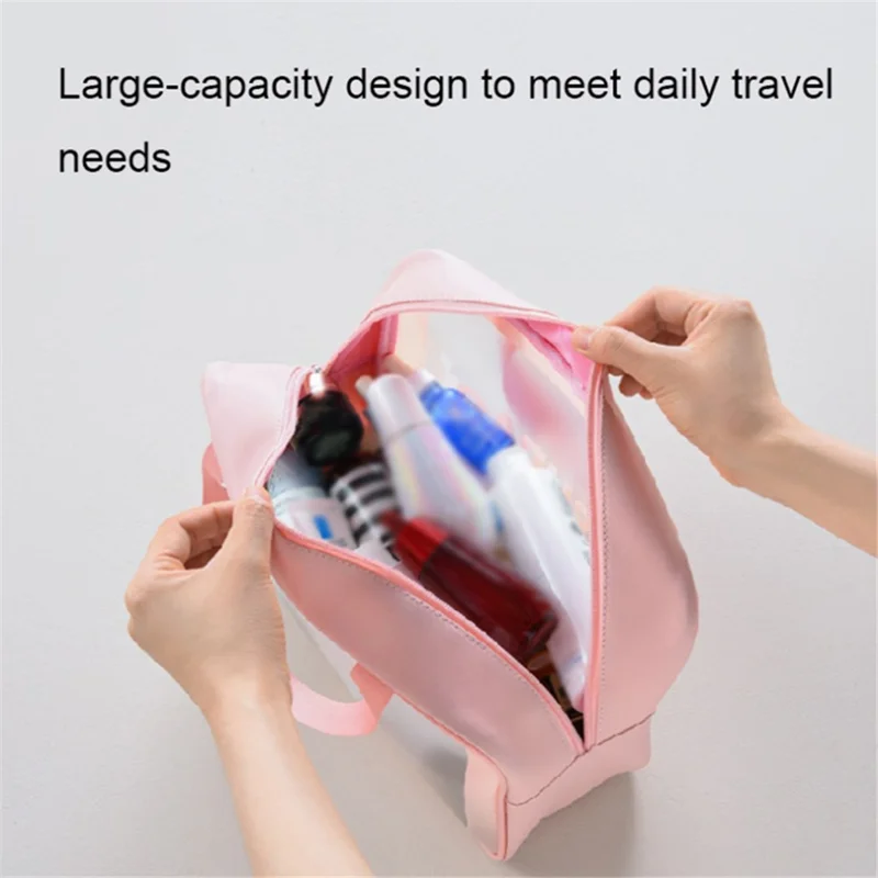 3Pcs / Set Travel Toiletry Organizer Waterproof Translucent Makeup Storage Bag - Black