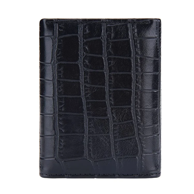 BAELLERRY N8322 Carteira de Couro PU com Textura de Pedra para Mulheres - Preta