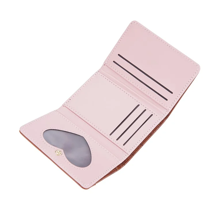 BAELLERRY N8322 Carteira de Couro PU com Textura de Pedra para Mulheres - Preta