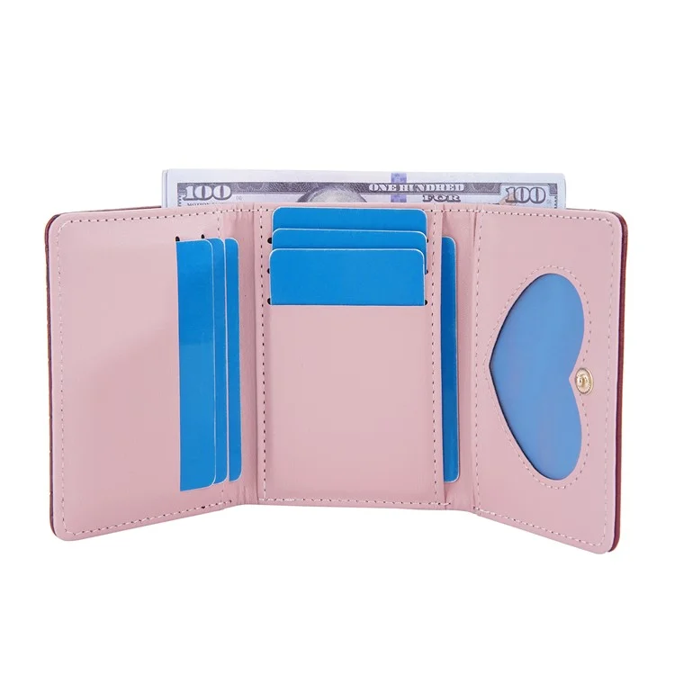 BAELLERRY N8322 Carteira de Couro PU com Textura de Pedra para Mulheres - Preta
