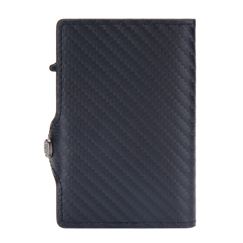BAELLERRY K9303 Simple Style PU Leather Card Holder Portable Slim Magnetic Card Wallet Pouch - Black
