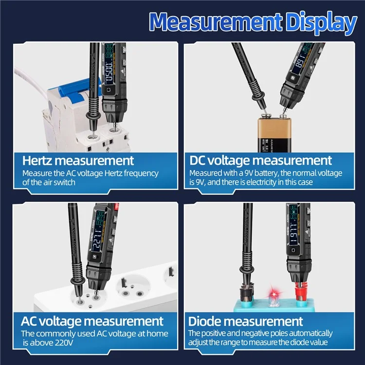 ANENG A3005 Digital Multimeter Pen Professional AC / DC Voltage Meter Smart Measuring Tool - Upgraded Version