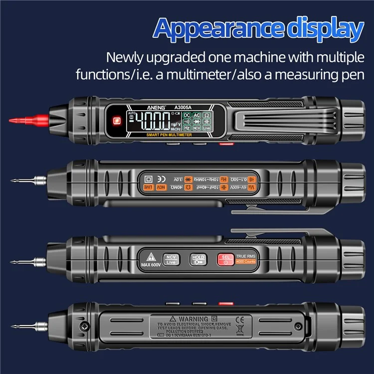ANENG A3005 Digital Multimeter Pen Professional AC / DC Voltage Meter Smart Measuring Tool - Upgraded Version