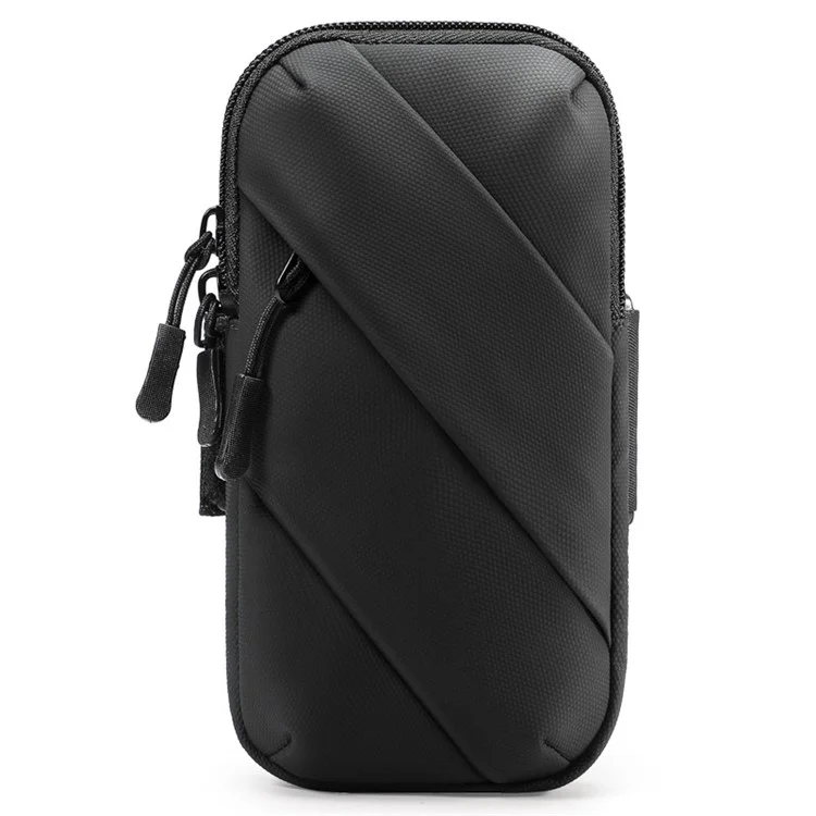 Oxford-Stoff + Polyester-Armband-Handytasche, leicht, für Outdoor-Radfahren - Schwarz