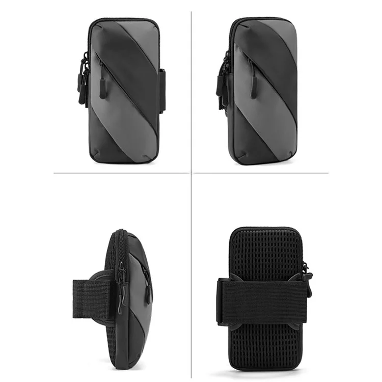 Oxford-Stoff + Polyester-Armband-Handytasche, leicht, für Outdoor-Radfahren - Schwarz