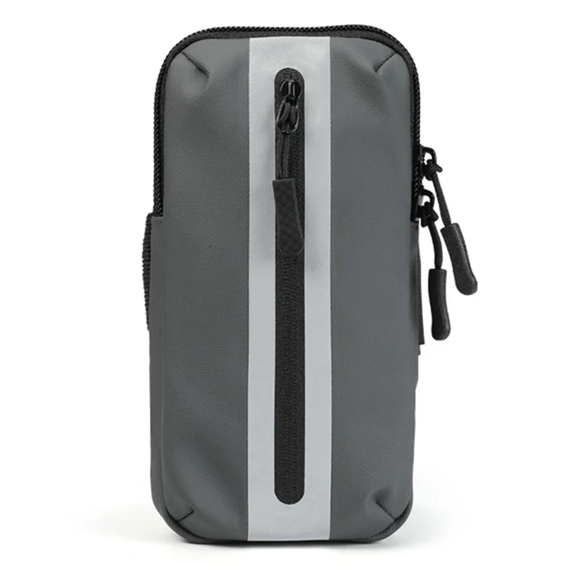 Oxford Fabric + Polyester Armband Phone Pouch Lightweight Cell Phones Bag for Outdoor Cycling - Grey