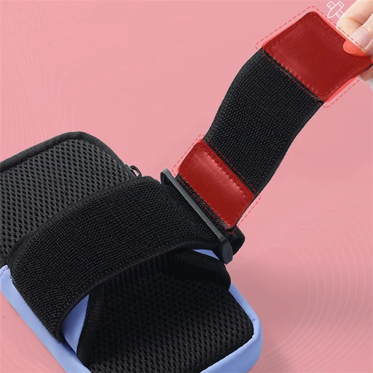 Brassard pour téléphone portable en PU et polyester pour téléphone de 6,8 pouces, étui de sport étanche à la sueur avec bande élastique réglable - Rose