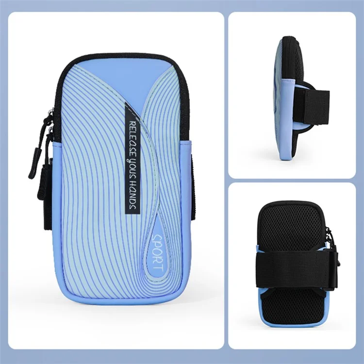 Brassard pour téléphone portable en PU et polyester pour téléphone de 6,8 pouces, étui de sport étanche à la sueur avec bande élastique réglable - Rose