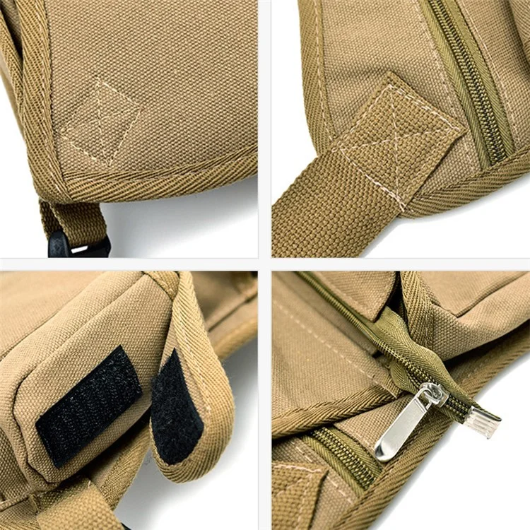 Outdoor Hiking Canvas Fanny Pack Tactical Drop Leg Bag Running Waist Belt Hip Bag - Army Green