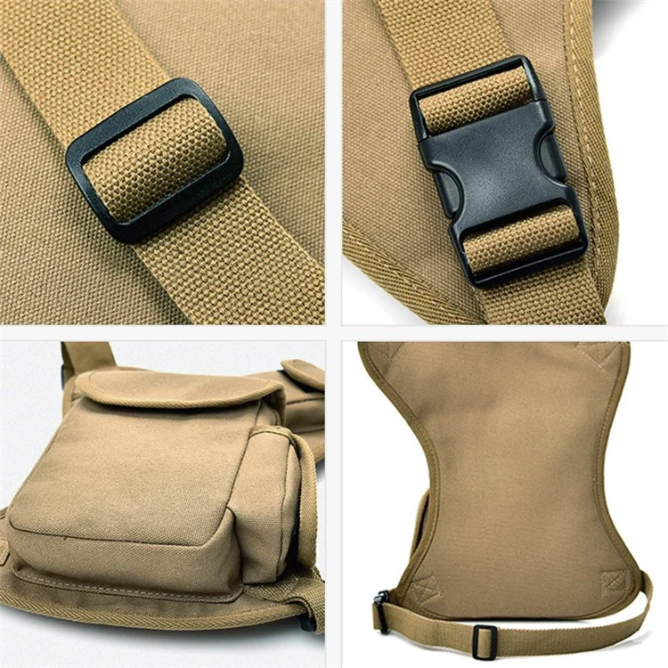 Outdoor Hiking Canvas Fanny Pack Tactical Drop Leg Bag Running Waist Belt Hip Bag - Army Green