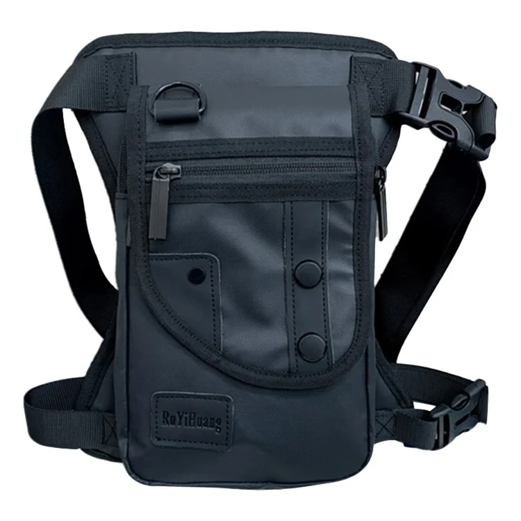 Outdoor Travel Leg Bag Motorcycle Riding Fishing Waist Bag Nylon Waterproof Fanny Pack - Black