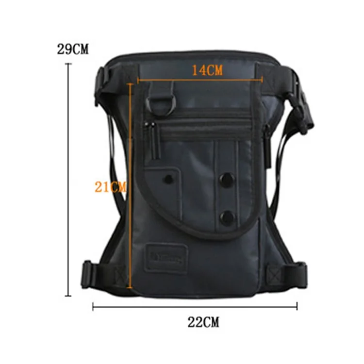 Outdoor Travel Leg Bag Motorcycle Riding Fishing Waist Bag Nylon Waterproof Fanny Pack - Black