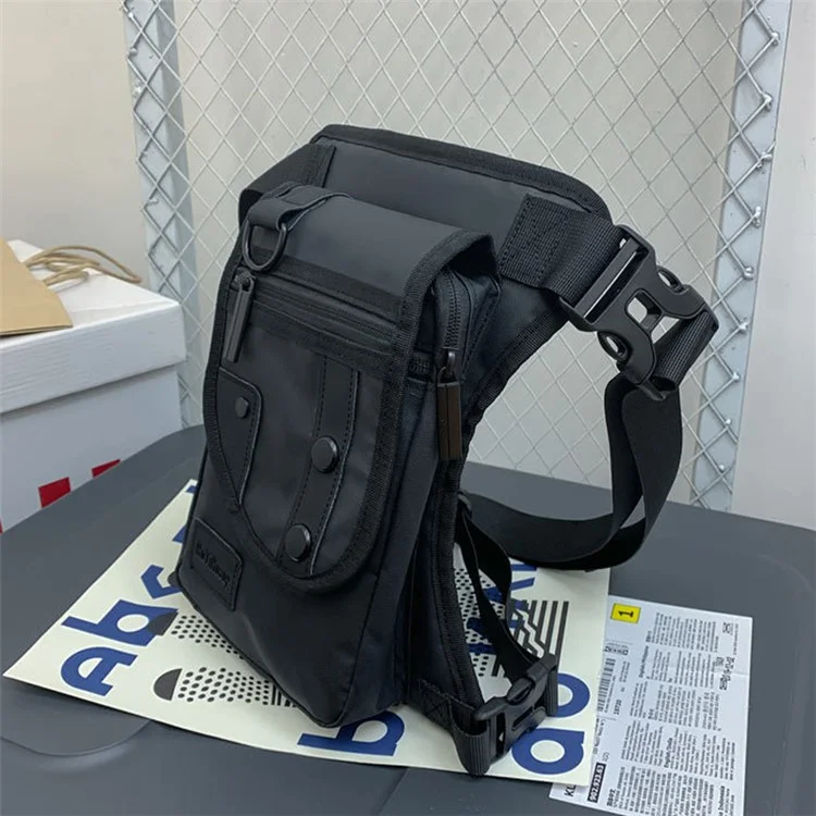 Outdoor Travel Leg Bag Motorcycle Riding Fishing Waist Bag Nylon Waterproof Fanny Pack - Black