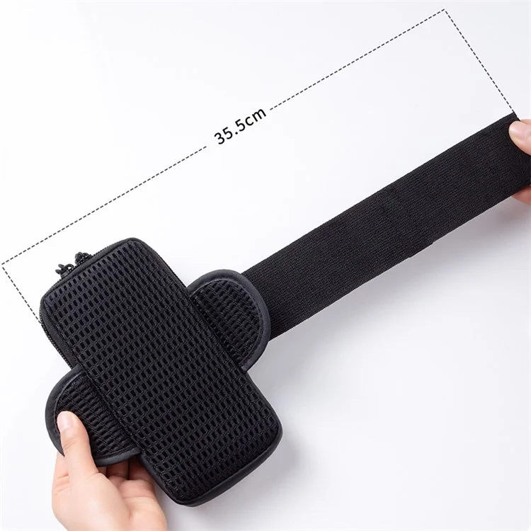 Brassard de téléphone de 6,7 pouces en tissu Oxford et polyester imperméable - Noir