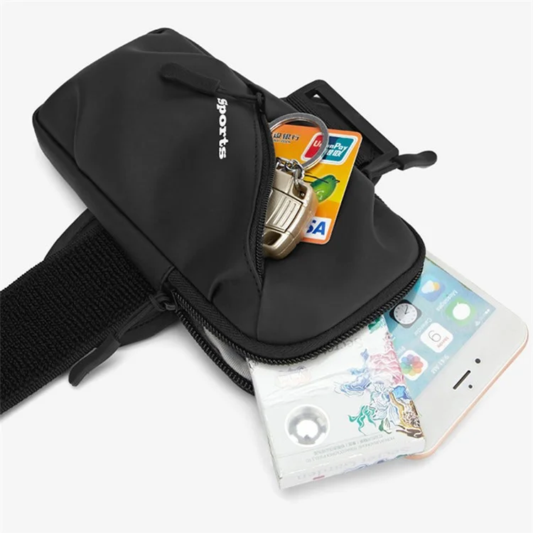 Brassard de téléphone de 6,7 pouces en tissu Oxford et polyester imperméable - Noir