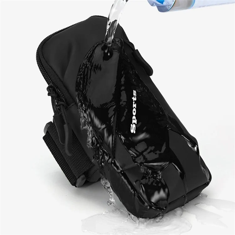 Brassard de téléphone de 6,7 pouces en tissu Oxford et polyester imperméable - Noir
