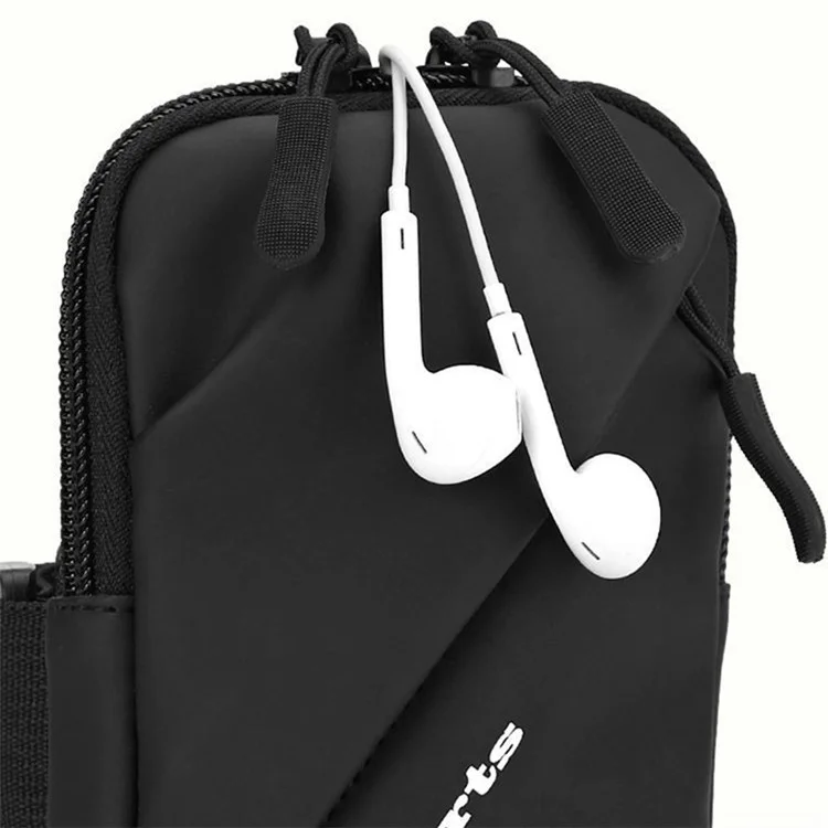 Brassard de téléphone de 6,7 pouces en tissu Oxford et polyester imperméable - Noir