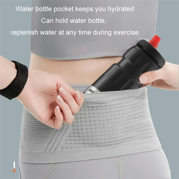 COOLFCA Phone Waist Bag Pouch Elastic Breathable Sports Running Belt, Tamanho: 14x70cm, para cintura de 80-120cm - Preto
