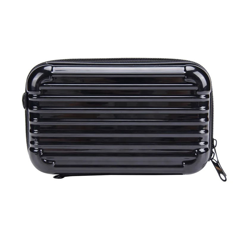 BAELLERY N1202 Stripe Design ABS+PC Hard Shell Crossbody Bag Portable Cosmetics Phone Storage Bag - Black
