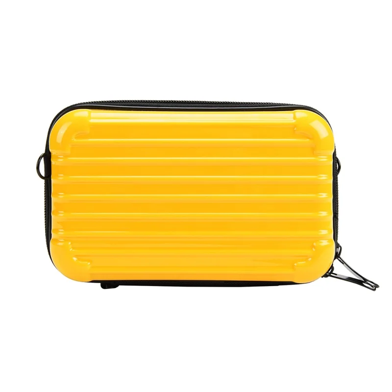 BAELLERY N1202 Stripe Design ABS+PC Hard Shell Crossbody Bag Portable Cosmetics Phone Storage Bag - Yellow