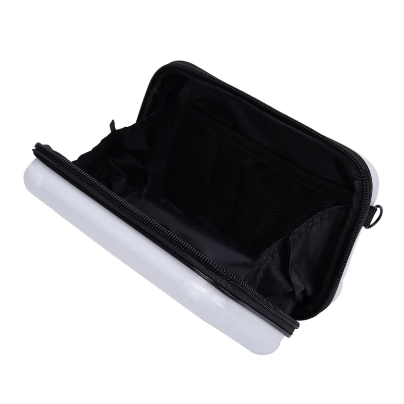 BAELLERY N1202 Stripe Design ABS+PC Hard Shell Crossbody Bag Portable Cosmetics Phone Storage Bag - White