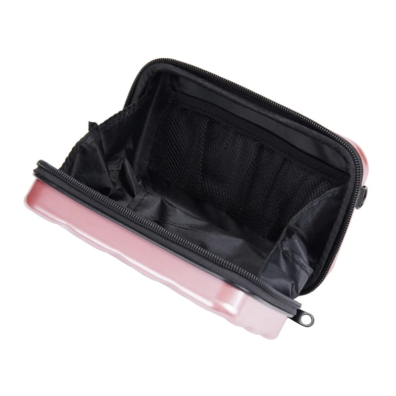 BAELLERRY N1206 ABS+PC Hard Shell Cosmetics Case Toiletry Bag Organizer Mini Crossbody Bag - Rose Gold