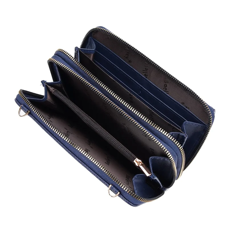 BAELLERRY N1897 PU Leather Crossbody Bag Litchi Texture Women Shoulder Handbag with Coin Purse Pouch - Dark Blue
