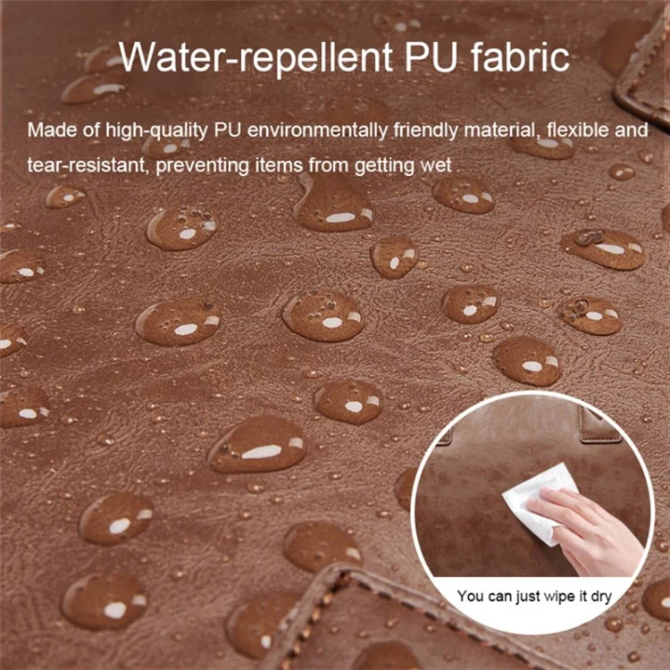 Bolsa de Almacenamiento de Traje de Cuero de PU para Hombres de Gran Capacidad, Impermeable, Bolso de Viaje Bandolera - Marrón