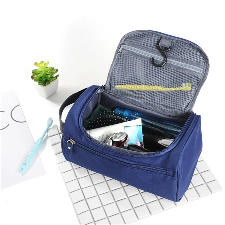 Bolsa de Maquiagem de Tecido Oxford 300D para Mulheres - Azul Escuro